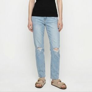 Rachel Roy Women Light Wash Distressed Straight Leg Jeans Size 4/27 Denim